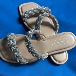 Women's Silver Braided Sandals